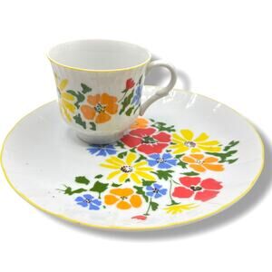 Vintage In Bloom Rubel & Co Made in Japan Cup and Plate snack set